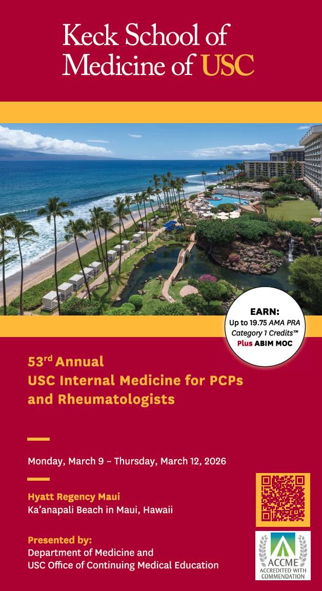 53rd Annual USC Internal Medicine for PCPs and Rhematologists Banner