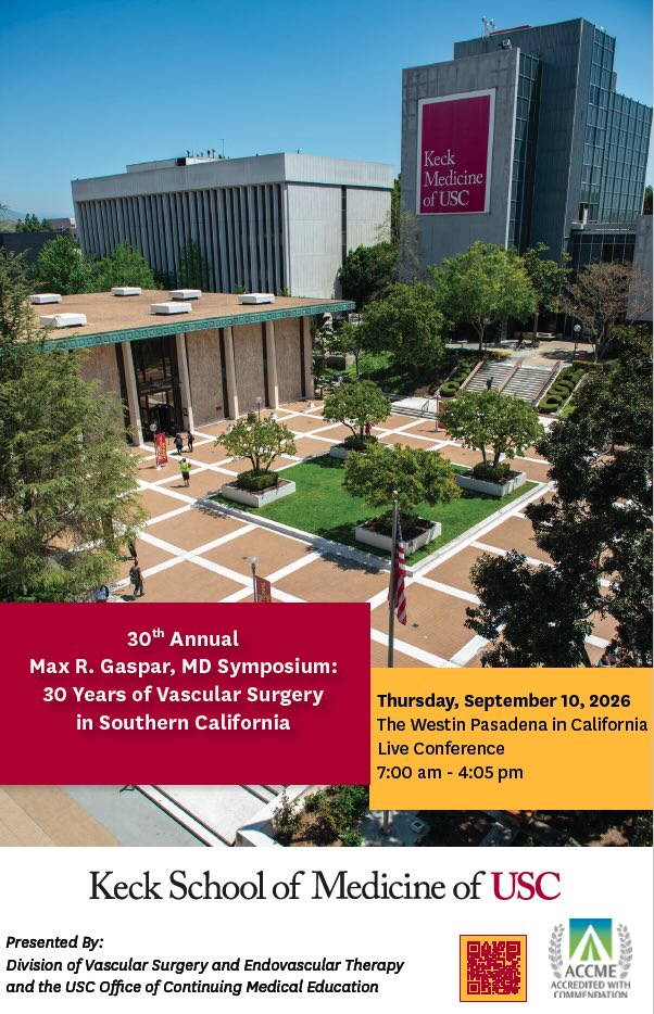 30th Annual Max R. Gaspar, MD Symposium: 30 Years of Vascular Surgery in Southern California Banner